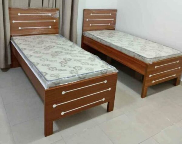 Single M D F wood bed size option too